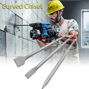 

3PCS Electric Hammer Chisel Two Pits Two Slots Round Handle Sharp Chisel Impact Drill Concrete Wall Cutting Set