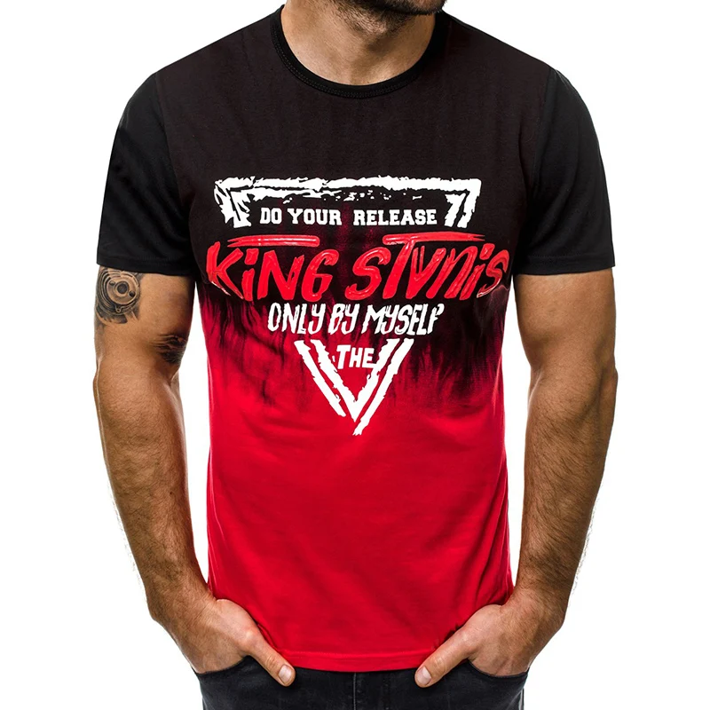 

MarKyi fashion letter print vintage t shirt men 2019 summer new casual street t shirt short sleeve o-neck