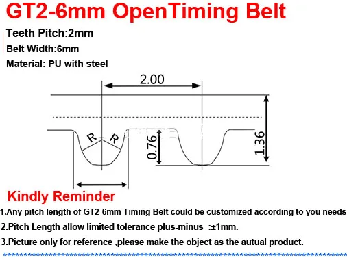 gt2 6mm belt