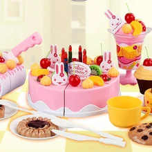 Дети ролевые игры Кухня Еда 75 шт. резка «сделай сам» игрушки игрушка в виде именинного торта еда для детей игрушка пластик comida de plastico brinquedo