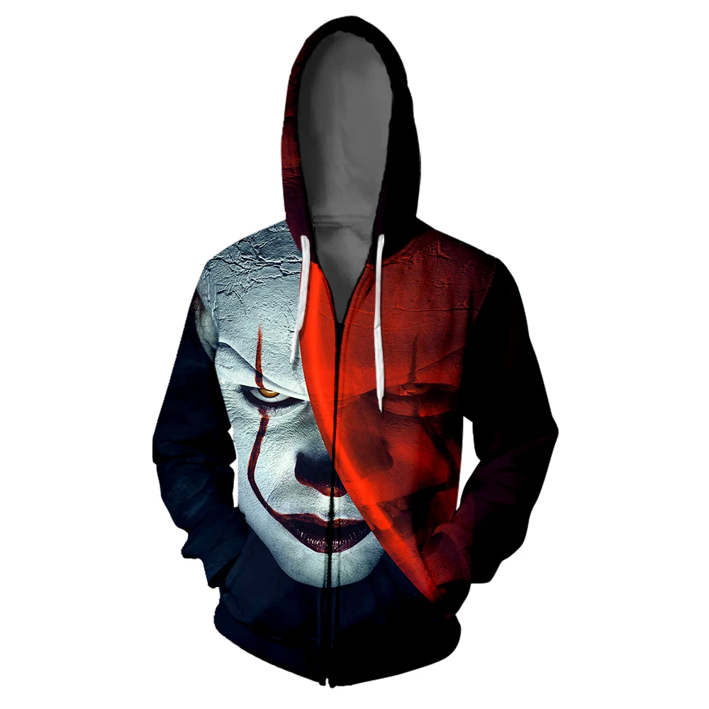 

3D Zipper Hoodie Sweatshirt Hip Hop Colorful Hoodie Personalise Harajuku modis Rotate Skull High Street Zipper Sweatshirts