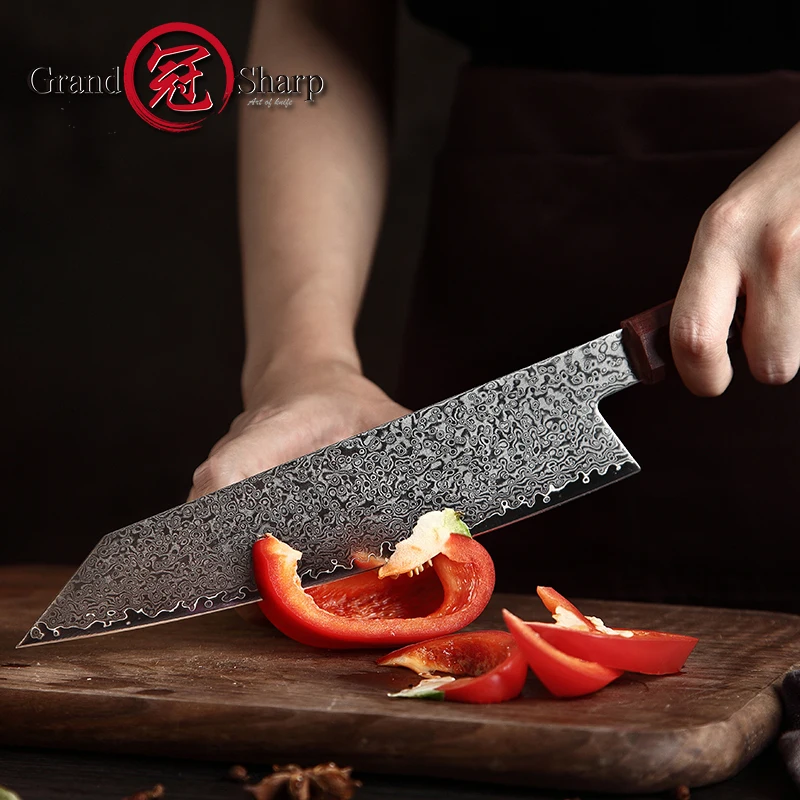 Grandsharp 8.2'' Damascus Kitchen Knife Handmade Chef Knife VG10 Japanese Damascus Steel Kiritsuke Kitchen Knife Gift Box Hot