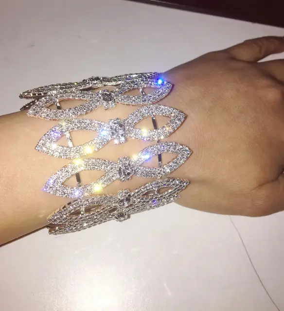 Belly Dance Arm Bangle Rhinestone Bracelet Cuff Bride Jewelry Belly Dance Arm Bangle Rhinestone Bracelet Cuff Bride Jewelry Adjule Size
