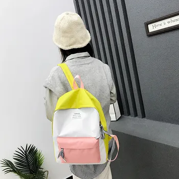 

OCARDIAN Backpacks Fashion Women Man Couple Schoolbag Travel Hiking Bag Color Block Backpack Collection Luminous M8