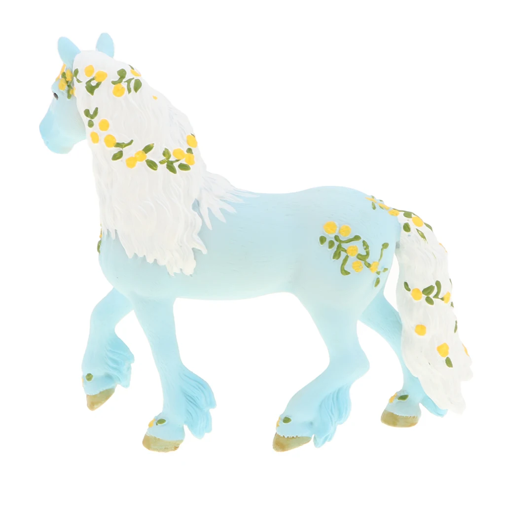 Lifelike 5'' Elven Horse Action Figure, Plastic Animal Model Figurine Kids Toy Home Decor