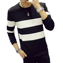 ФОТО 2018 t-shirt men tee shirt summer clothing print stripe casual o-neck long sleeve homme top tee femme plus size hipster t-shirts