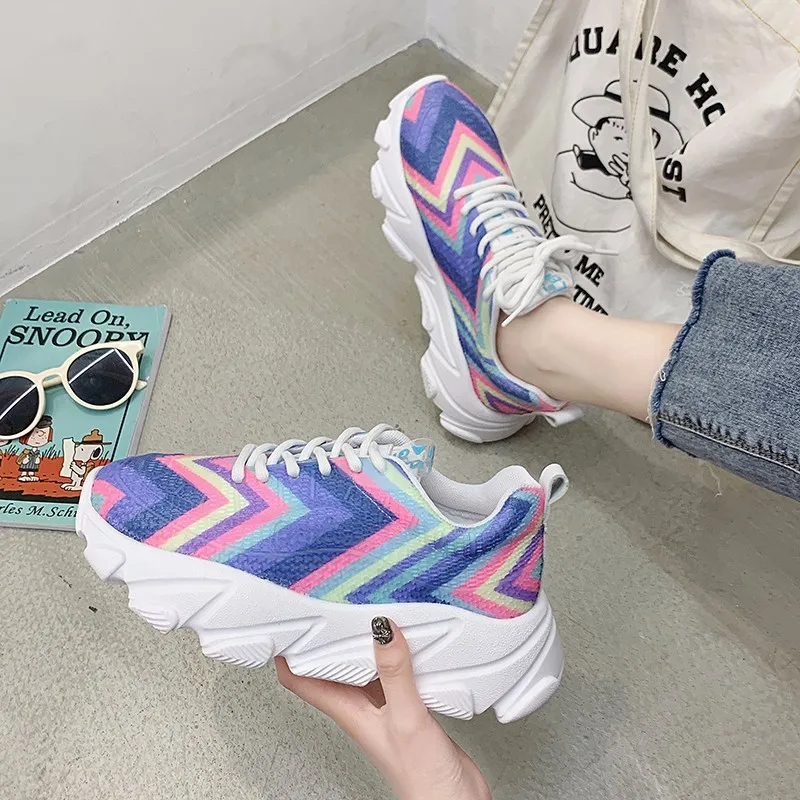 

2019 Jelly White Sneakers Women Shoes Woman Casual Girl Platform Rainbow Training Tenis Feminino Sports Flats Zapatos De Mujer