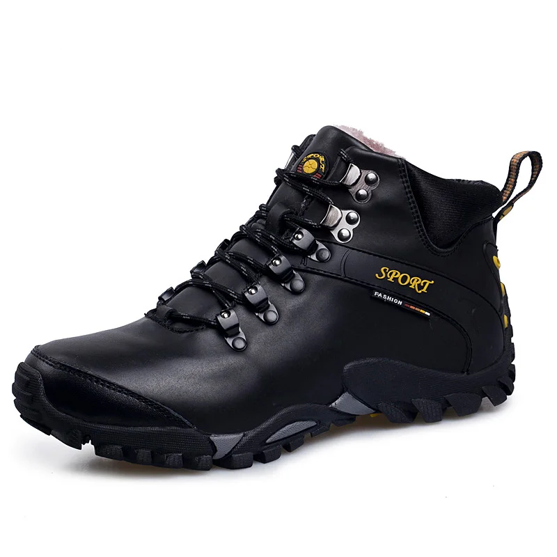 

Big Size 38-46 Winter Mens Boots Men Casual Fahsion Snow Men Ankle Boots Men Leather Boots For Men Shoes With Fur Keep Warm 362