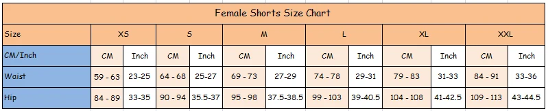 female shorts