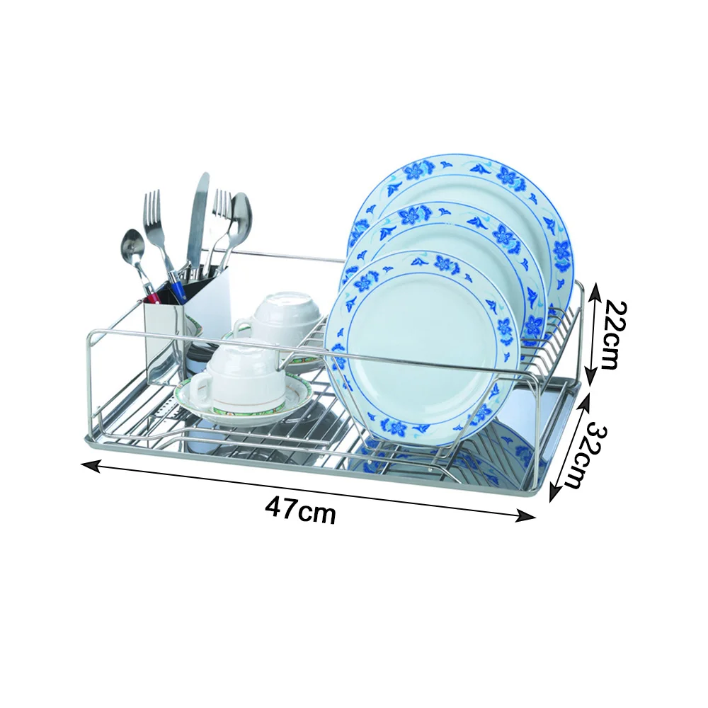 المطبخ تخزين الرف لوح من الفولاذ المقاوم للصدأ طبق كوب استنزاف رف مع حوض غمس استنزاف عاء رف المطبخ تخزين الرف