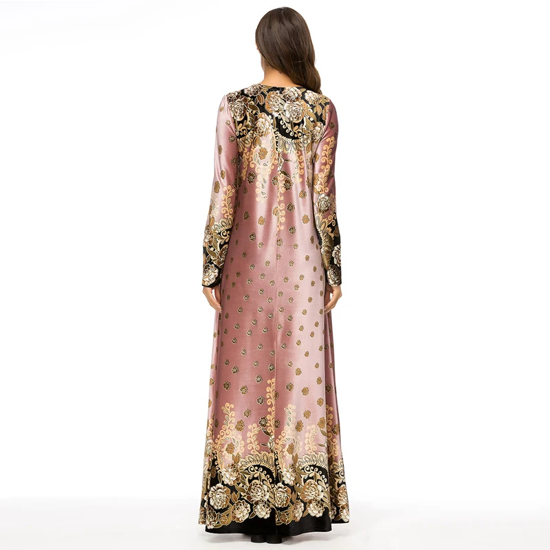 MISSJOY, пакистанский марокканский кафтан, турецкий бархат, Абая, платье, бархат, длинный рукав, цветочный принт, мусульманский арабский женский костюм
