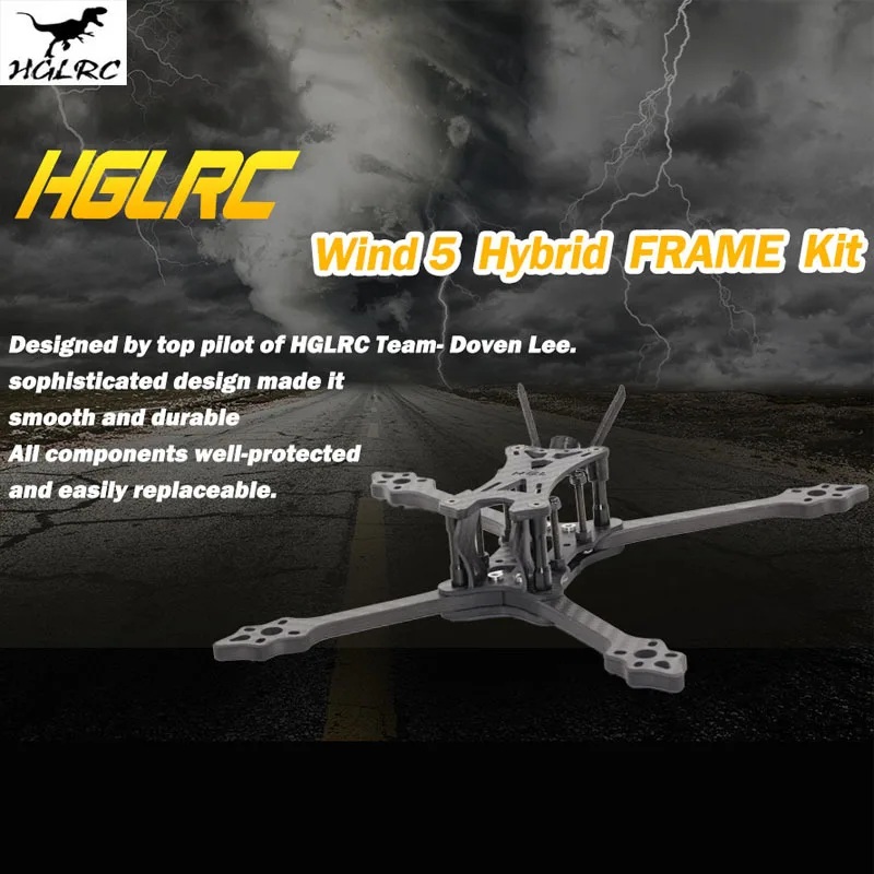 New Arrival HGLRC Wind5 5 inch 233mm Wheelbase Hybrid FRAME Kit Arm 6mm for FPV Racing Drone