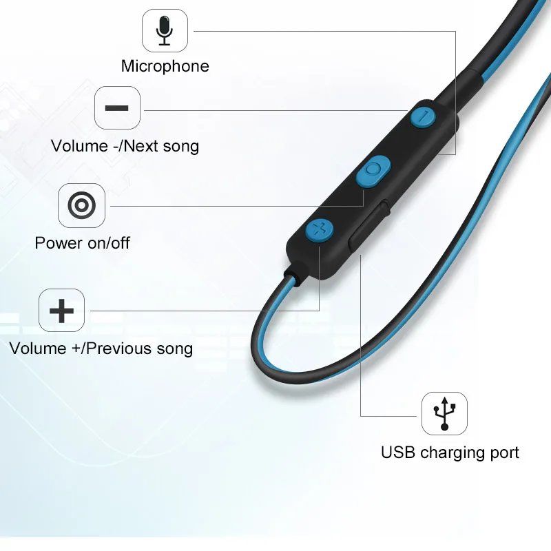 Bluetooth Earphones Wireless Headset Magnetic Sport With Microphone Earbuds Handsfree For Meizu Sony Xiaomi Phone Gaming Heads
