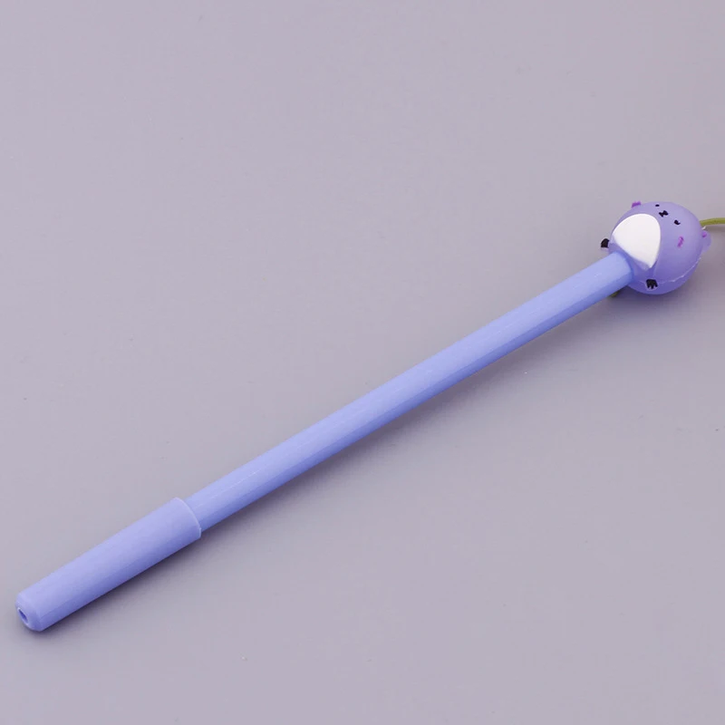 purple 1 шт милые Мультяшные защитный блоки для мебели, милые резиновые фигурки животных для хомяка 0,5 мм гелевая ручка черного цвета студенческий экзамен письменные принадлежности канцелярские ручки подпись в офисе расходные материалы - Цвет: purple