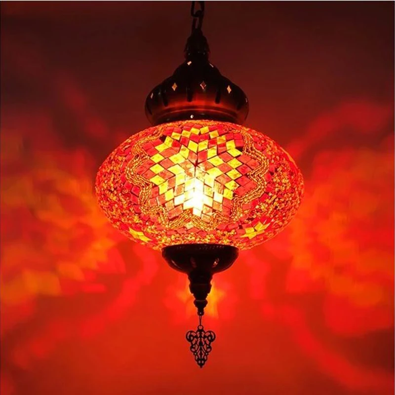 25 см кулон с узором турецкое Ретро освещение E27 Бар Ресторан чистый Бар Кулон в средиземноморском стиле свет