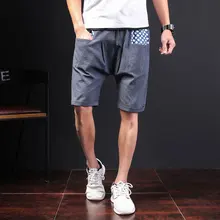 Летние мужские шорты, красивые повседневные шорты длиной до колена, с карманами в горошек, свободные мужские шорты 5XL-M, черный/синий цвет