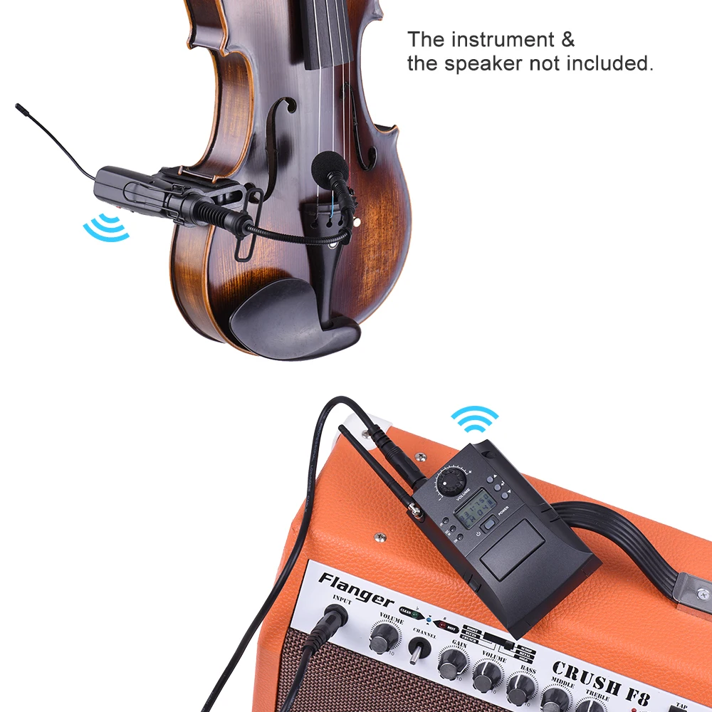 Портативный UHF инструмент Беспроводная микрофонная система с приемником и передатчиком 32 каналов для скрипки
