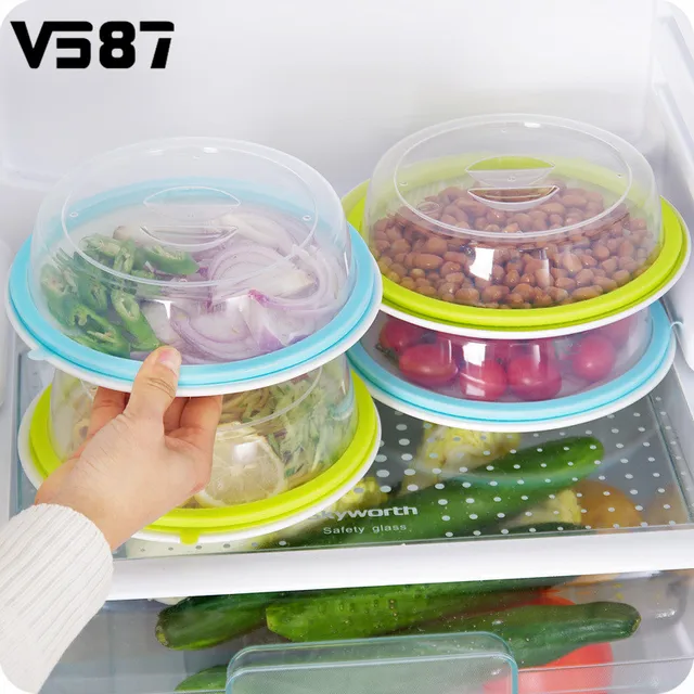 Microwave PP Silicone Plates Cover Multipurpose Sealing Lids Stackable