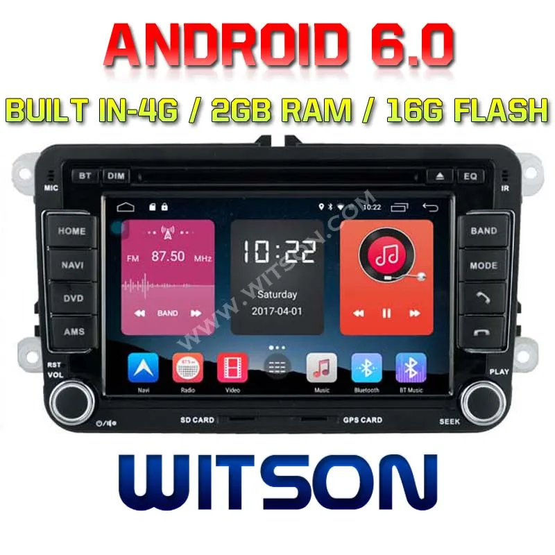 WITSON Android 6,0 ГБ 2 Гб оперативная память 16 ГБ флэш автомобильный DVD для VW ГОЛЬФ ПОЛО PASSAT JETTA TIGUAN EOS+ Wi Fi/4G поддерживается DSP DAB OBD TPMS DVR