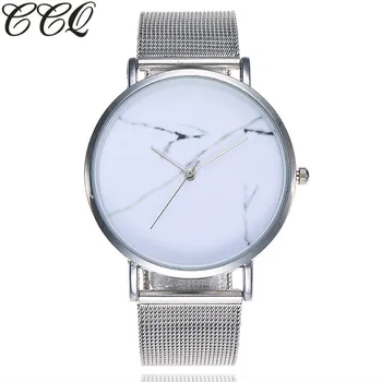 

CCQ Band Casual whatch women Quartz Stainless Steel Marble Strap Watch Analog Wrist clock Round dial relogio feminino 2020 B40
