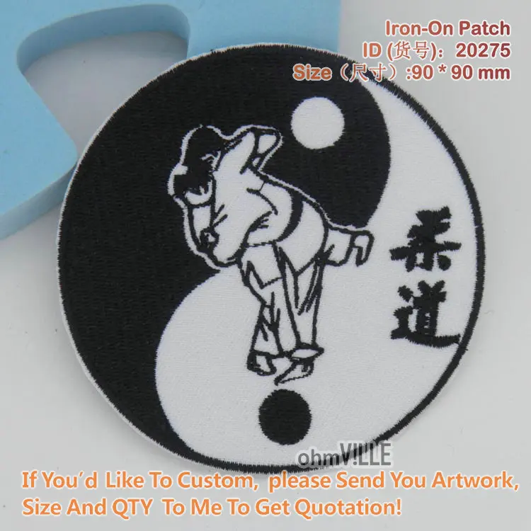 

20275 Tai chi Jiujitsu Judo Embroidered Patches Guaranteed 100% Quality Iron On Patches "Accept customized"