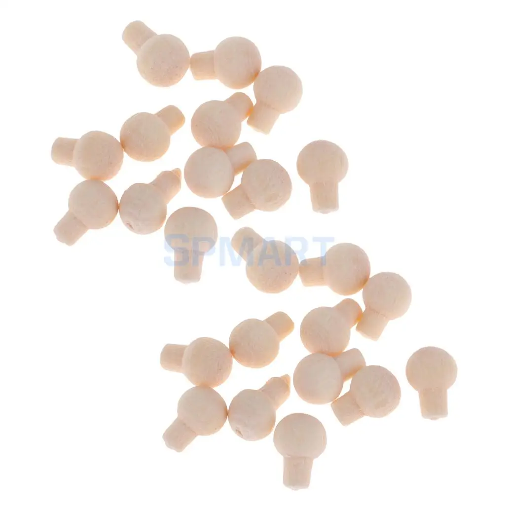 1/12 Scale Miniature Unpainted Natural Wood Color Drawer Round Pull Handles Dollhouse DIY Fixtures Tools Accessory 24 Pieces