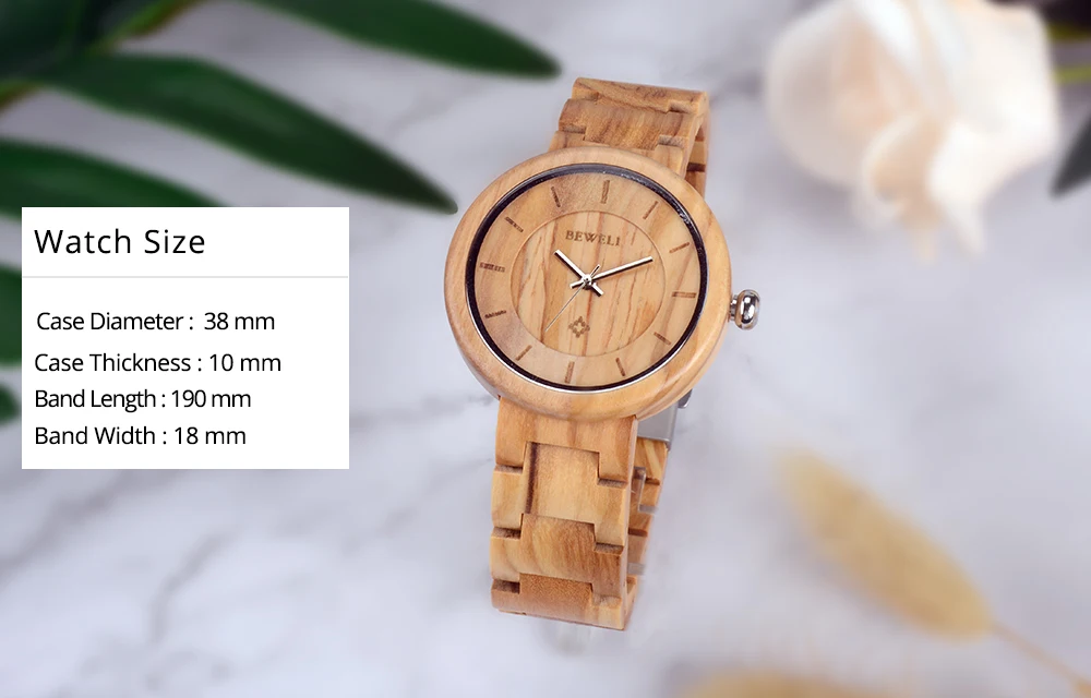 BEWELL WOODEN WATCH
