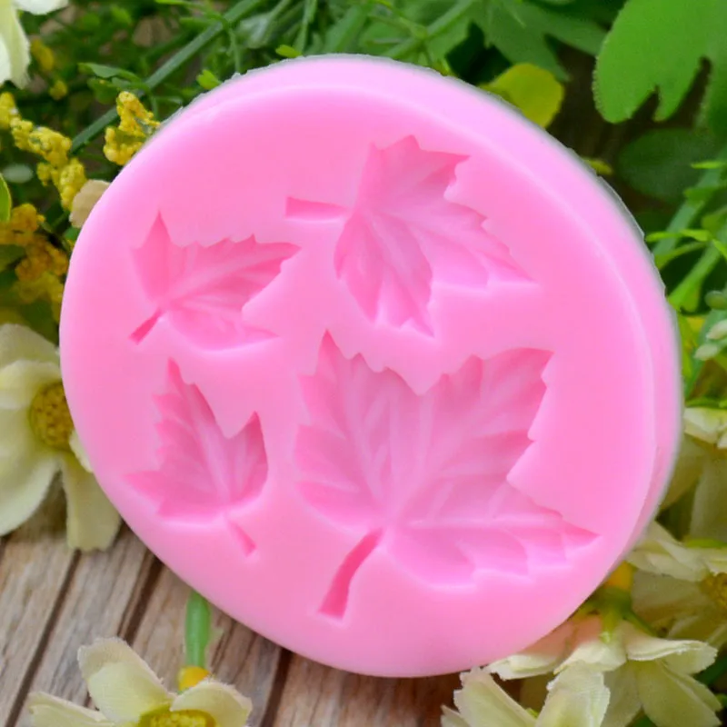Round Maple Leaf Silicone Cake Decorating Mold Sugarcraft Fondant Baking Mouldin Cake Molds