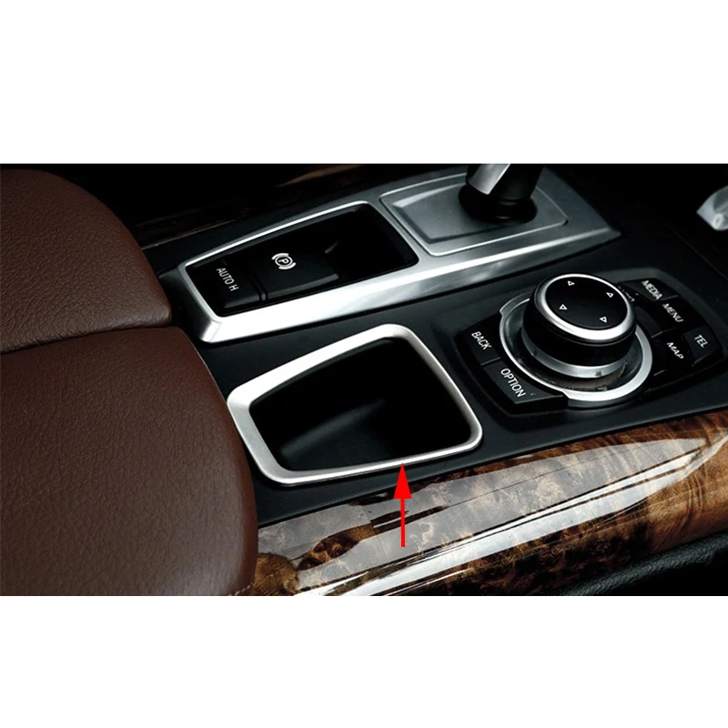 Подходит для BMW X5 E70 2011-2013 и X6 E71 2013- хром пластины Нержавеющая сталь Шестерни коробка для хранения рамки DEC накладка