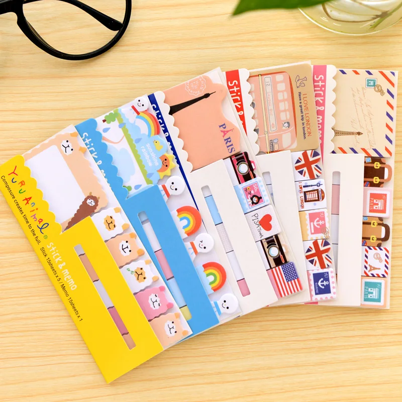 8 pcs/Lot Vintage memo pads and sticky notes Animal sticker Guestbook