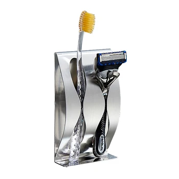 

Stainless Steel Bathroom Toothbrush Razor Holder Wall Mount Rack Stand