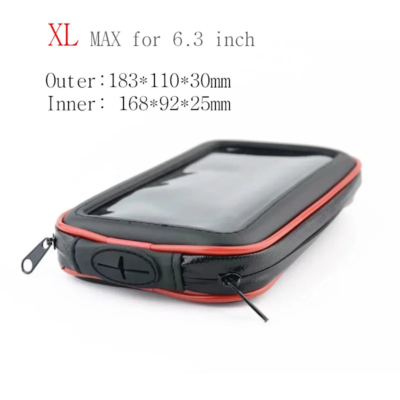 XL size red black Держатель для телефона для мотоцикла, вращающийся на 360 градусов, для электровелосипеда, gps, Moto, чехол для мобильного телефона, ударопрочный чехол, водонепроницаемая сумка для смартфонов - Цвет: XL size red black