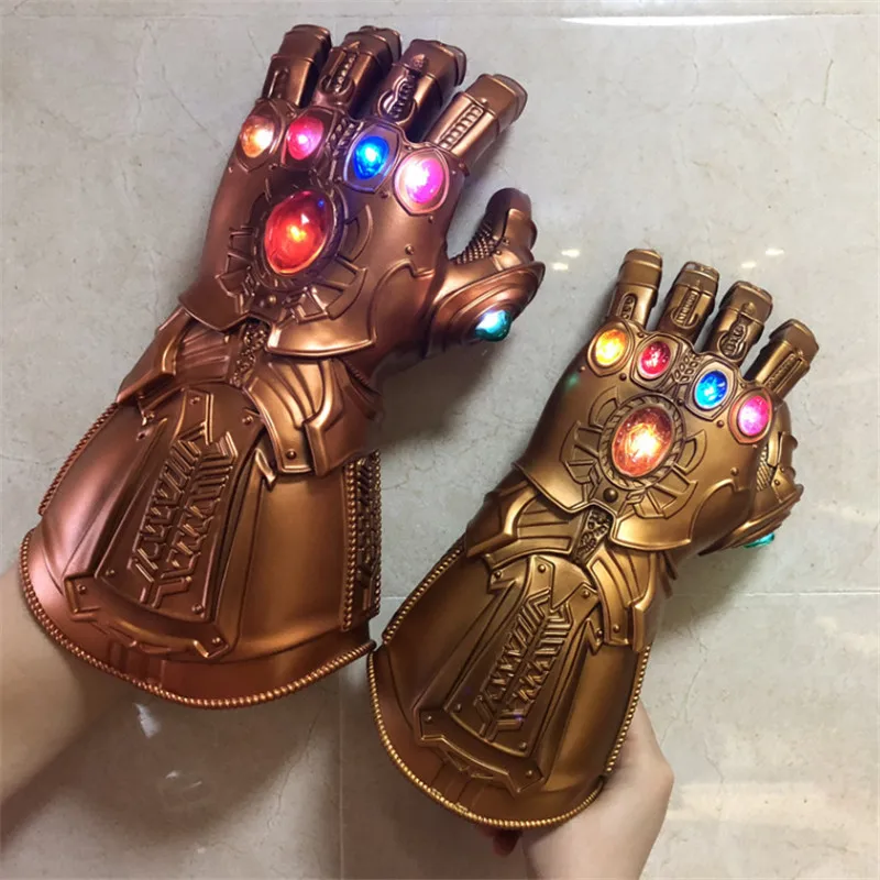 1: 1 перчатки для костюмированной вечеринки, светодиодный светильник Thanos Gauntlet, перчатки для Хэллоуина, подарок для детей