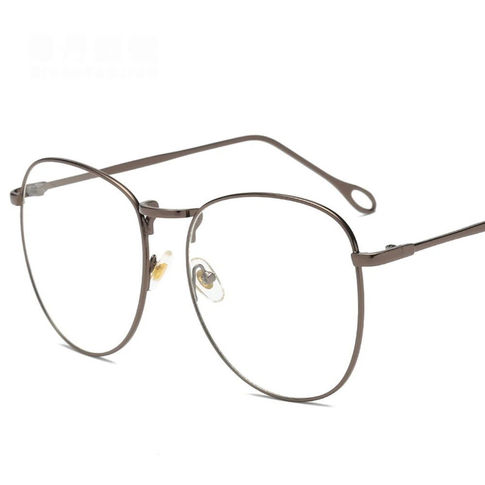 Brown frame На высоком каблуке; Модные прозрачные солнцезащитные очки для Для женщин Простые круглые оправы для очков конструкция навеса высокое качество Uv400,, распродажа - Цвет оправы: Brown frame