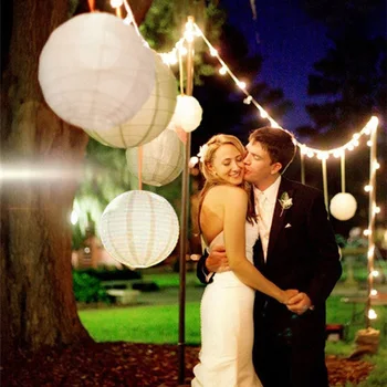 

New (80pcs/Lot) 8''(20cm) Round Chinese Lantern White Paper Lanterns For Wedding Party Decorations