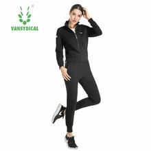 Vansydical Sport Cotton Running Sets 3Pcs Womens Jacket Sports Tops Pants Tracksuit Sweatshirt Sweat Suit Jogging