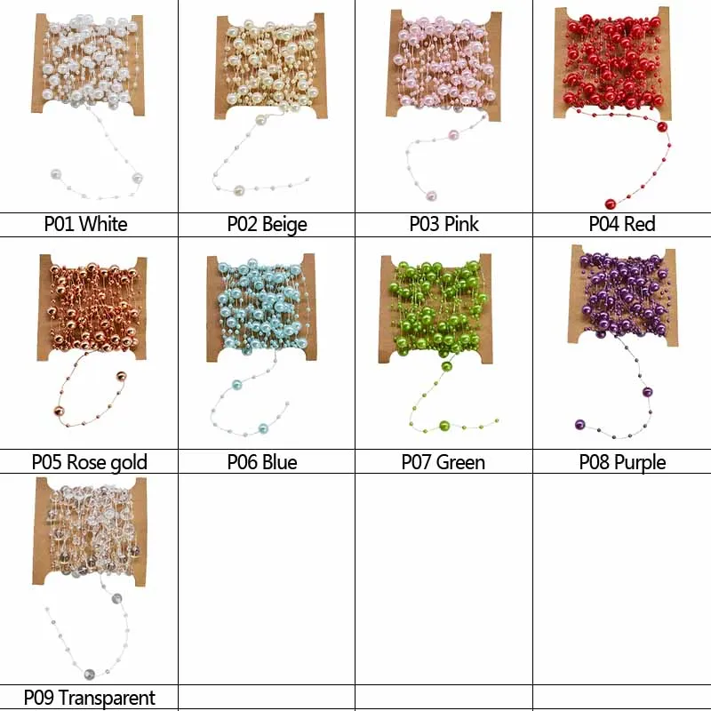 5 м цветная рыболовная леска, искусственная цепочка с жемчужными бусинами, гирлянда, цветы, декор для дня рождения, сделай сам, гирлянда, Свадебный букет невесты