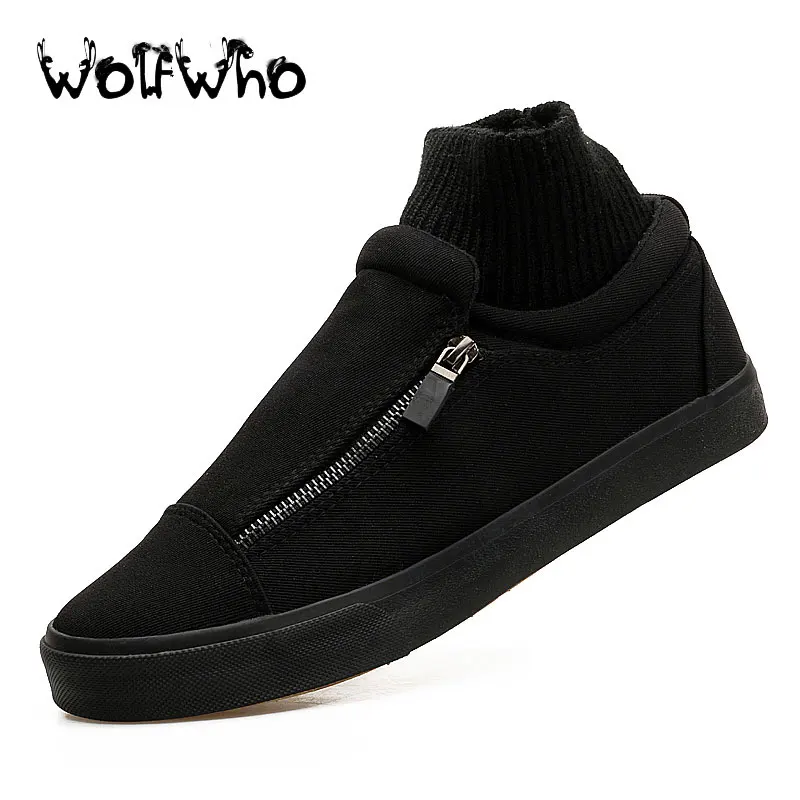 

New Designer Fashion Men Flat Denim Canvas Shoes Breath Zippers Slip-on Footwear Mens Trainers Walking Shoes Men Zapatos Hombre
