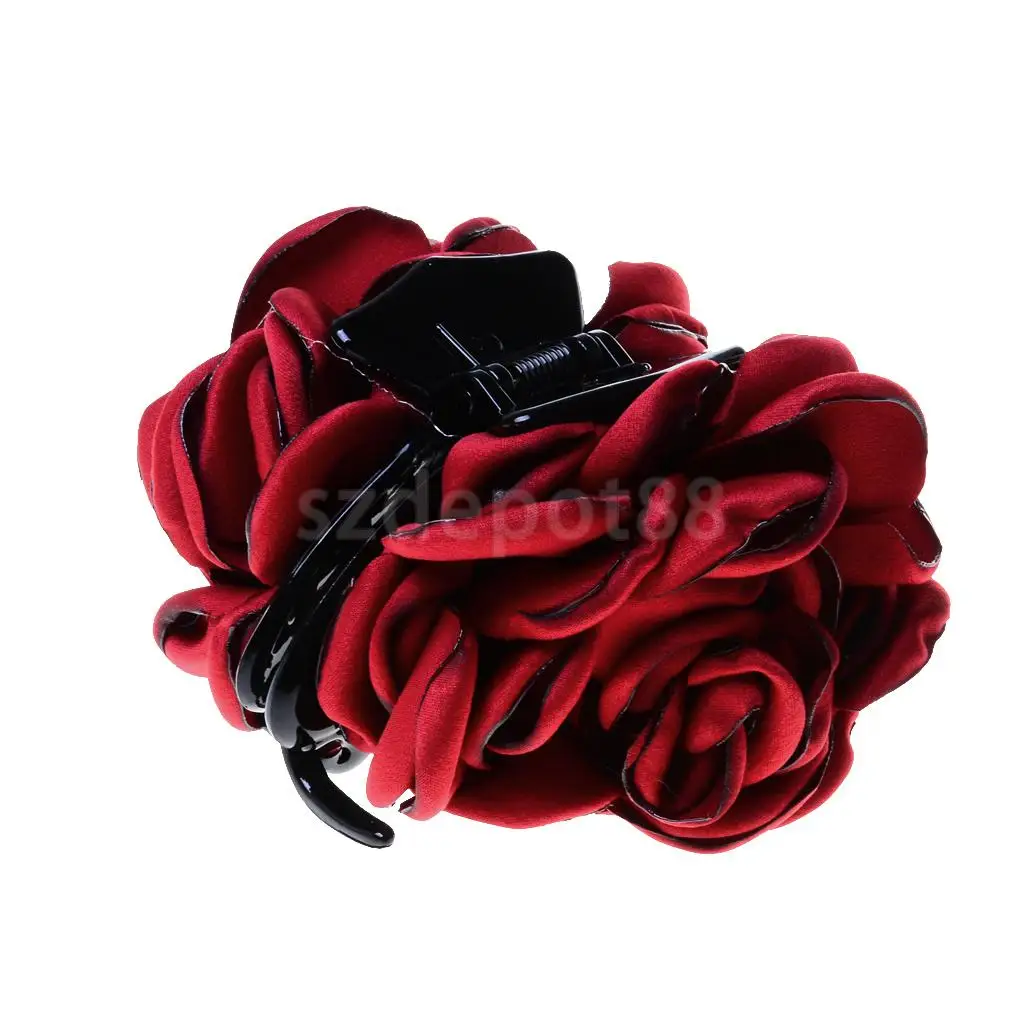 LARGE PASTEL COLOURED FABRIC ROSE ON A FORKED BEAK CLIP LARGE PASTEL COLOURED FABRIC ROSE ON A FORKED BEAK CLIP