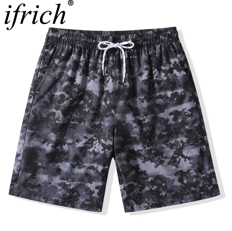 

IFRICH Brand Men Swimwear Quick Dry Basic Traditional Swimsuits Board Boxer Trunks River Tracing Plus Size 4XL Beach Shorts B109