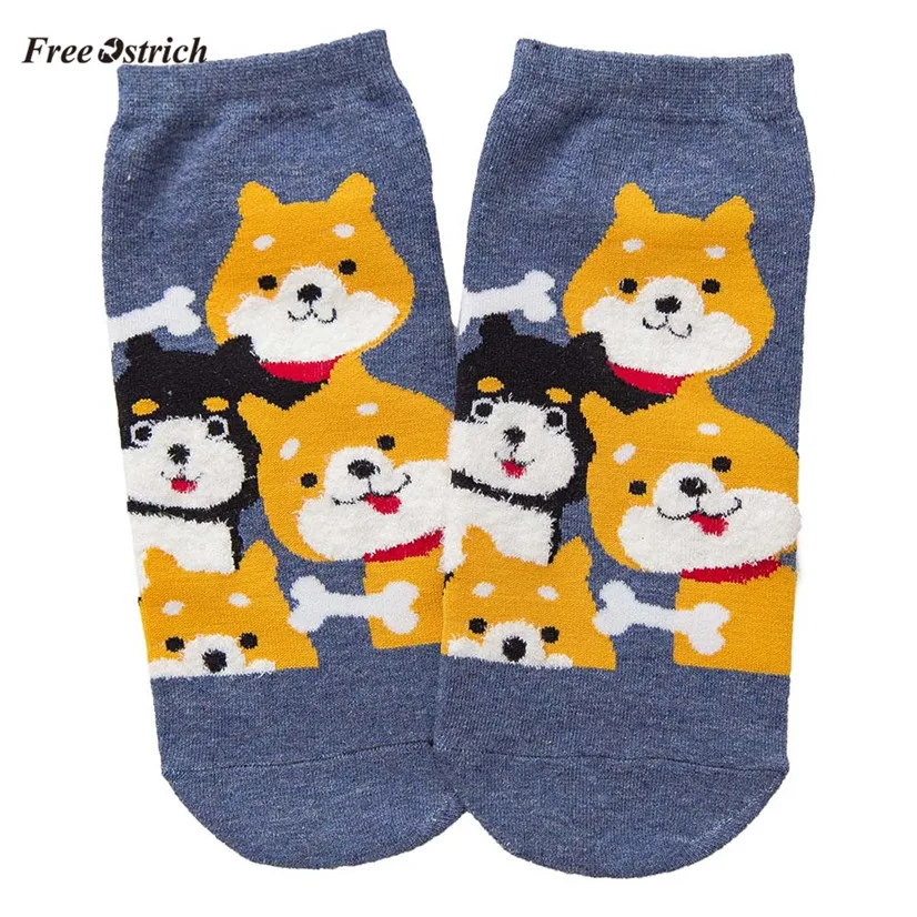 

Free Ostrich Cute Animal Cotton Socks Female Kawaii Dog Winter Short Socks Slippers Women Casual Soft Funny Boat Socks NO05
