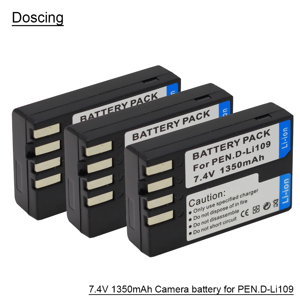 Maxsima Batteria Per Pentax K-30, K-r, K-2 - D-Li109, 1154mAh, Compatibile