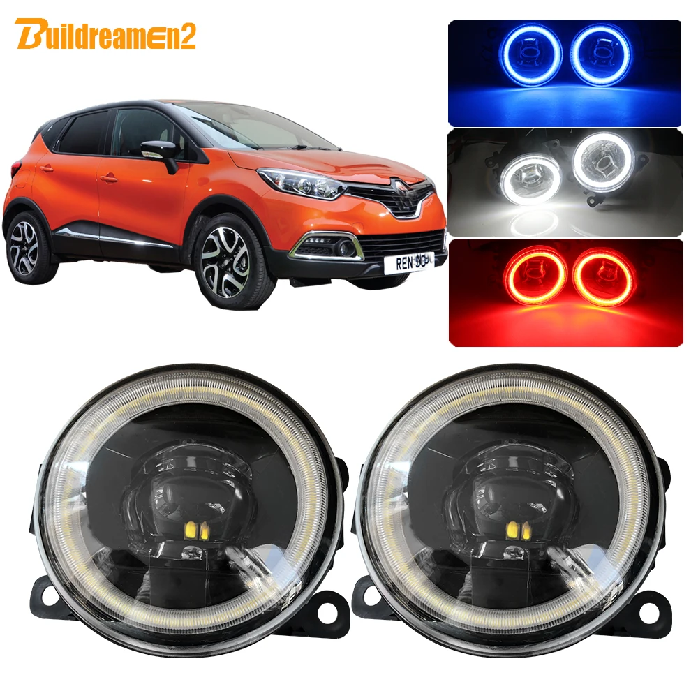 

Buildreamen2 For Renault Captur Car 4000LM LED Bulb Fog Light Angel Eye Daytime Running Light DRL 12V 2013 2014 2015 2016 2017