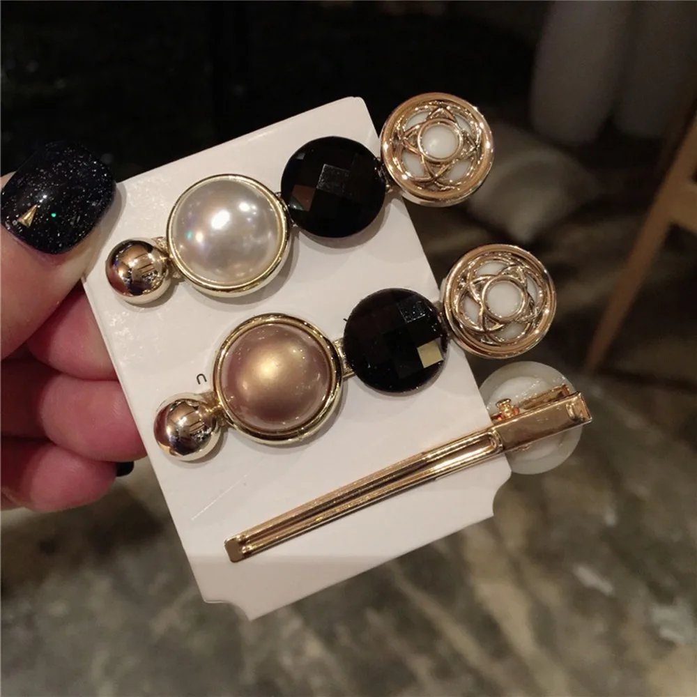 MISM 1pcs Duckbill clip Hairpins Round Vintage Hair Clips Girls Hair