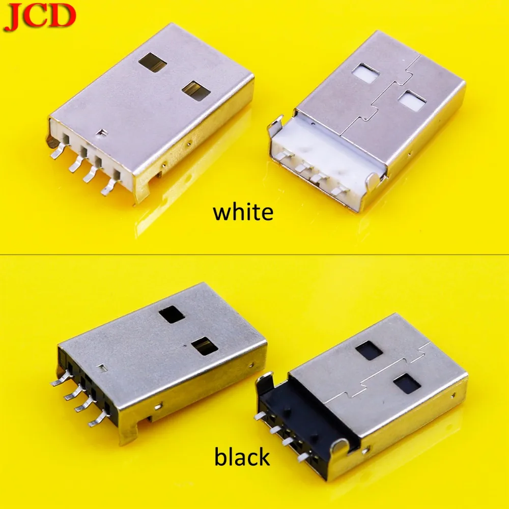 JCD 20Pcs / lot USB 2.0 Male A Type USB PCB Connector Plug 180 degree