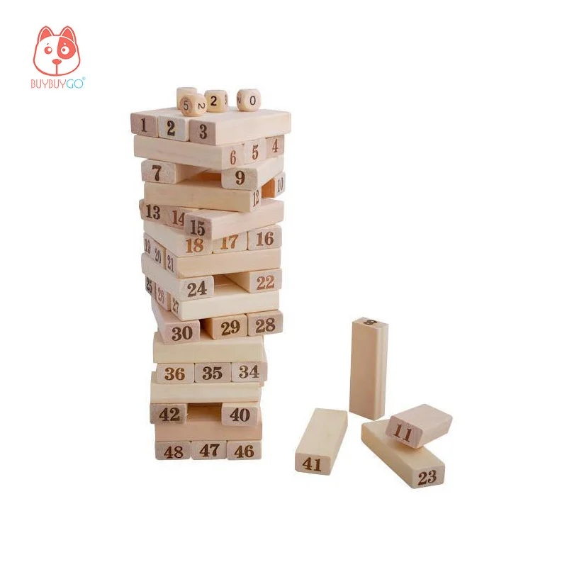 

Wood Series Building Blocks Large 48-piece Figure Stacked Toys Wooden Blocks Stacked Children's Educational Toys