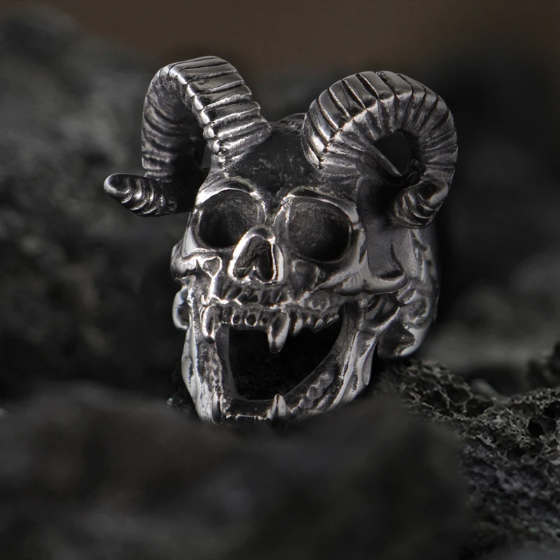 Huge  Big Ram Skull Head ring (3)