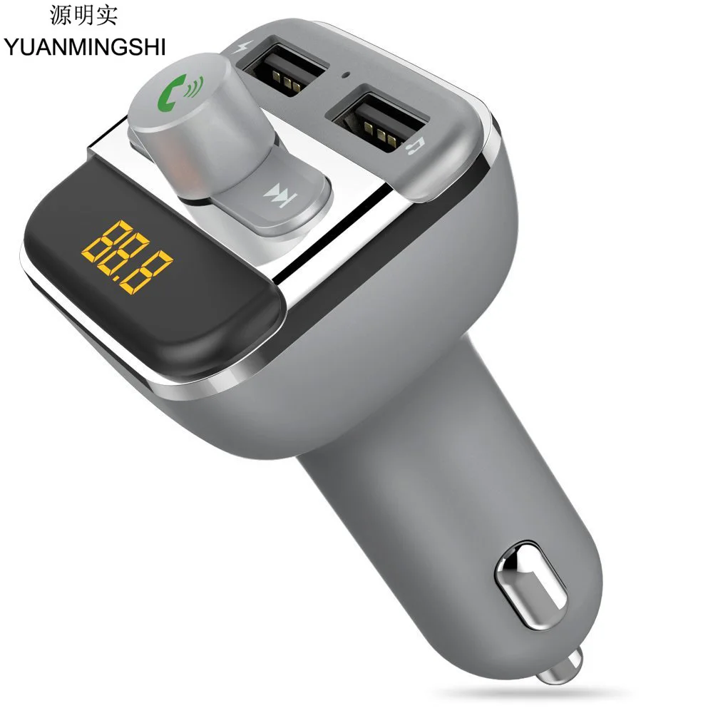 

YUANMINGSHI Dual USB Port Car Chargers Bluetooth FM Transmitters Handsfree Phone Call Car Kits MP3 Player with TF Card Slot