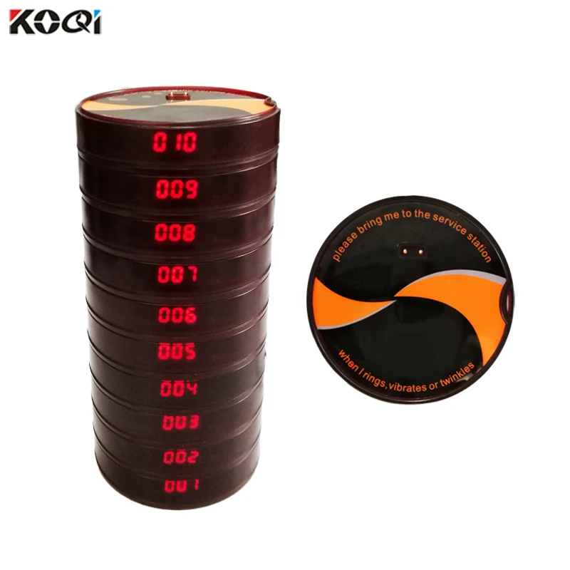 

10pcs Restaurant Pager Coaster Chargeable Receiver for Wireless Paging Queuing System Restaurant Equipment K-14