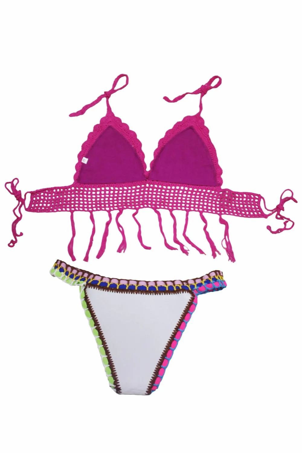 Rosy-Crochet-Bikini-Top-White-Neoprene-Bottom-LC41947-6-2